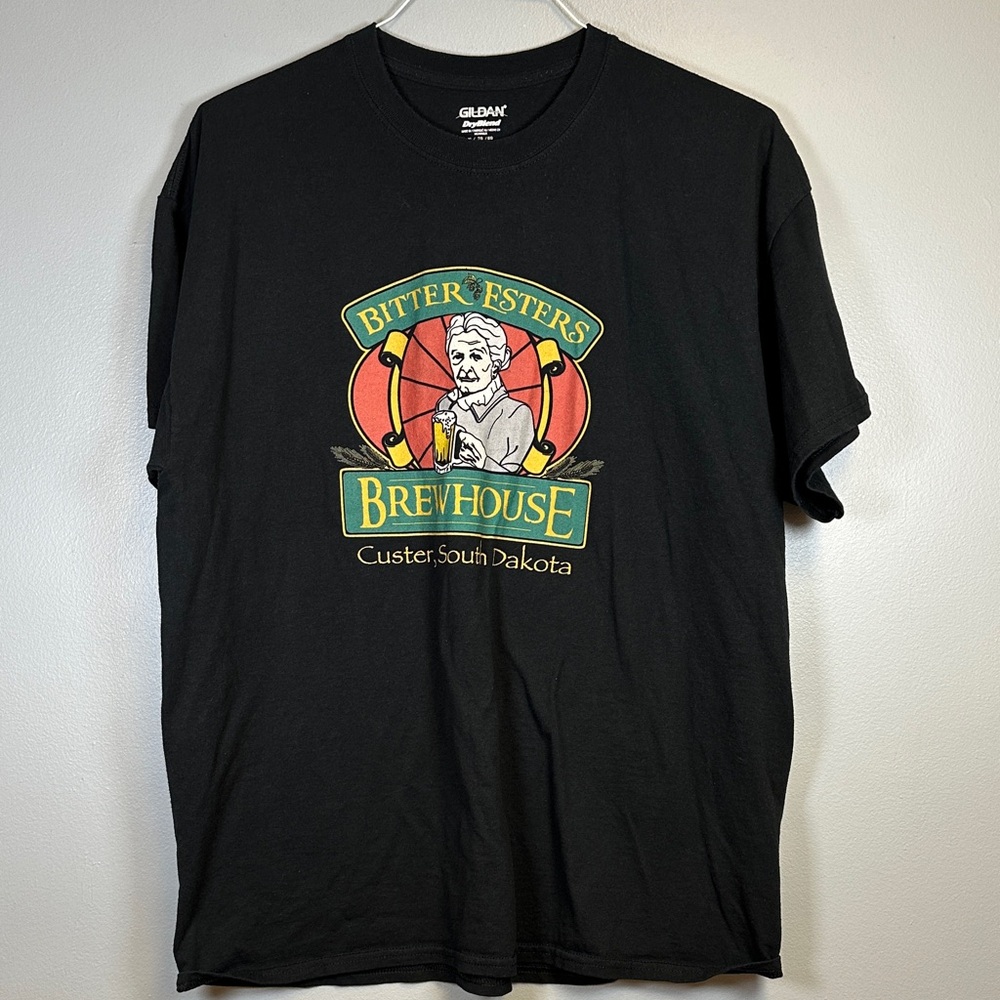 Gildan Black T-Shirt with Bitter Esters BrewHouse Graphic Mens XL